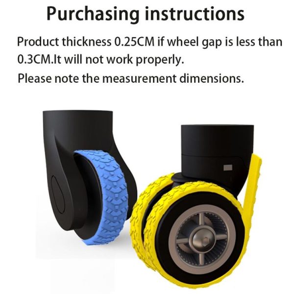 4pcs / Set Cuttable Trolley Caster Cases Universal Wheel Silent Noise Reducing Silicone Protective Covers (Black) - Image 5
