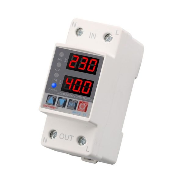 SINOTIMER SVP-718 40A Adjustable Self-resetting Intelligent Over-voltage and Under-voltage Protector 220V AC - Image 2