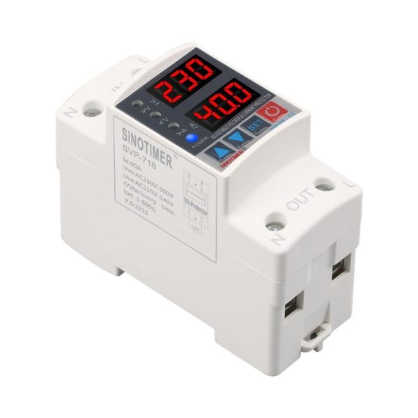 SINOTIMER SVP-718 40A Adjustable Self-resetting Intelligent Over-voltage and Under-voltage Protector 220V AC - Image 4