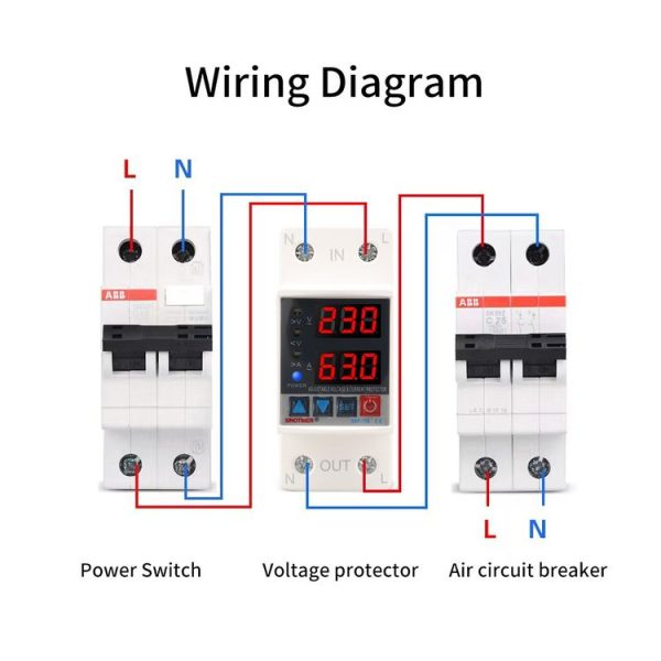 SINOTIMER SVP-718 40A Adjustable Self-resetting Intelligent Over-voltage and Under-voltage Protector 220V AC - Image 7