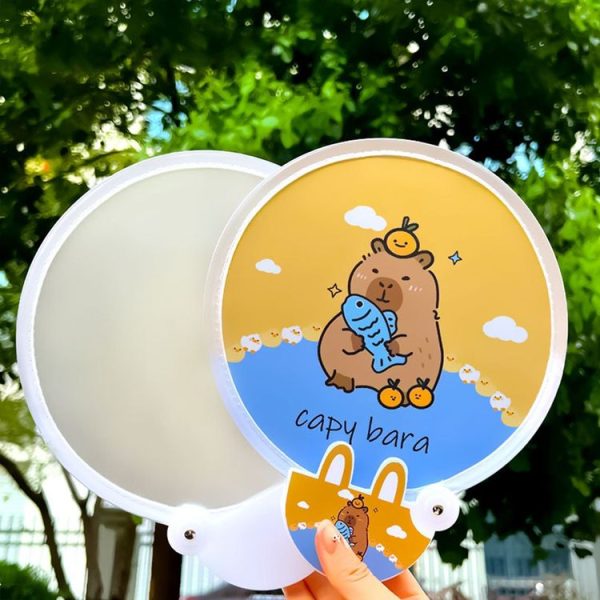 2-In-1 Portable Cute Cartoon Selfie Fill Light Reflector Folding Fan (7) - Image 2