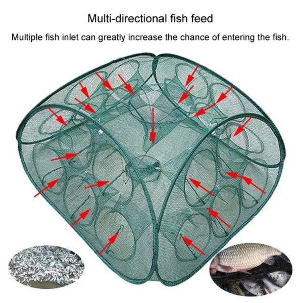 Automatic Folding Fishing Cage Square Fishing Net Shrimp Fishing Gear, Specification: 5 Holes - Image 3