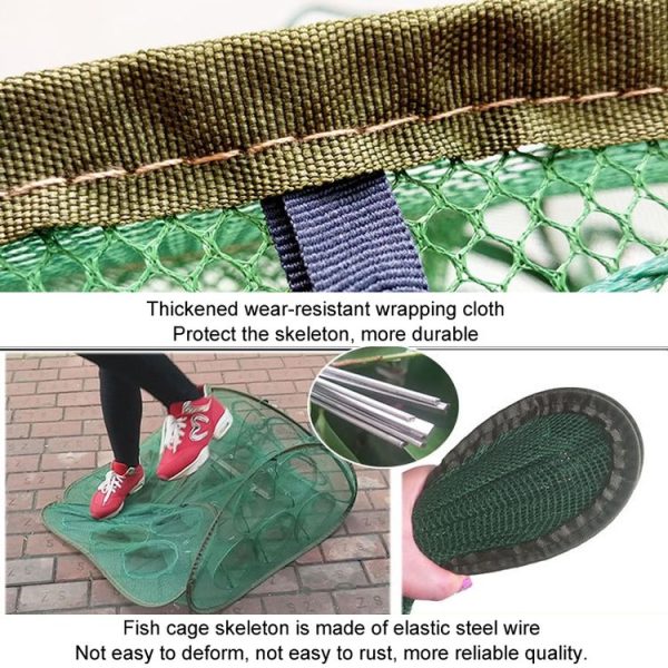 Automatic Folding Fishing Cage Square Fishing Net Shrimp Fishing Gear, Specification: 5 Holes - Image 5