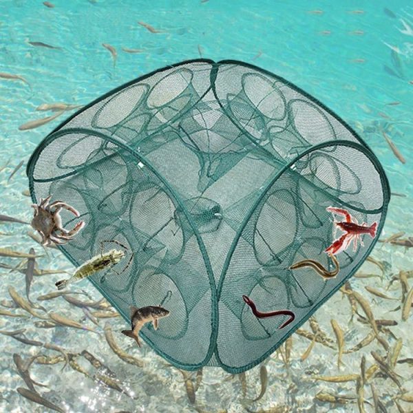 Automatic Folding Fishing Cage Square Fishing Net Shrimp Fishing Gear, Specification: 5 Holes - Image 7