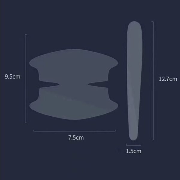 Car Door Handle Anti-scratch Protection Transparent Stickers Anti-collision Strips, Specifications: 4pcs Handle Bowl - Image 2