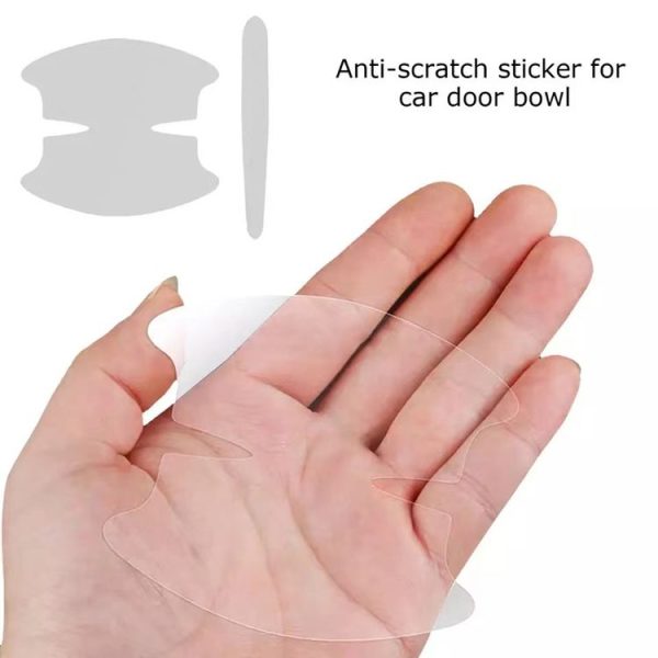 Car Door Handle Anti-scratch Protection Transparent Stickers Anti-collision Strips, Specifications: 4pcs Handle Bowl - Image 3
