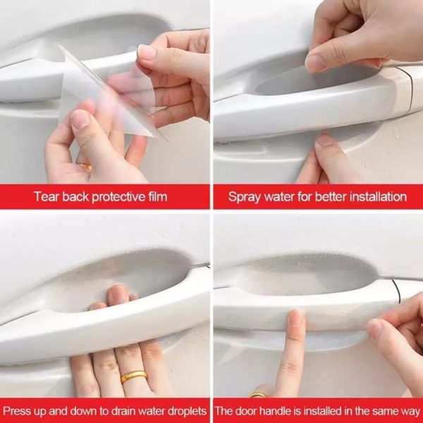 Car Door Handle Anti-scratch Protection Transparent Stickers Anti-collision Strips, Specifications: 4pcs Handle Bowl - Image 7