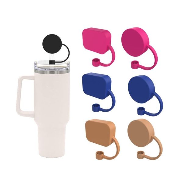 Silicone Straw Cap 6-10mm Mark Cup Straws Dust Cover, Style: Round Blue - Image 2