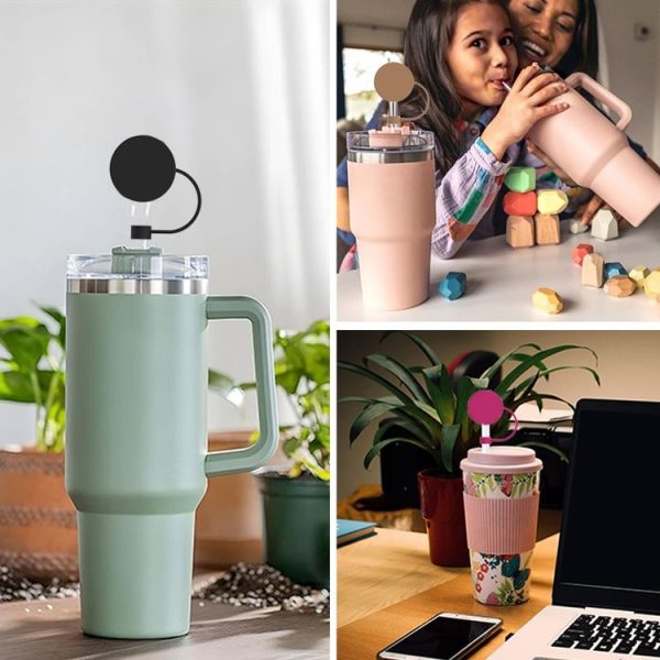 Silicone Straw Cap 6-10mm Mark Cup Straws Dust Cover, Style: Round Blue - Image 4