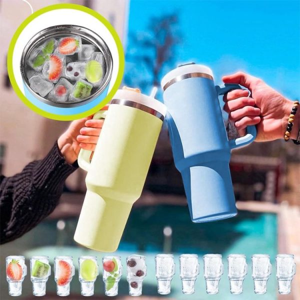 Stanley Silicone Ice Compartment Large Capacity Ice Mould With Lid, Style: Snowflake Blue - Image 2