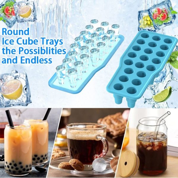 Stanley Silicone Ice Compartment Large Capacity Ice Mould With Lid, Style: Snowflake Blue - Image 6