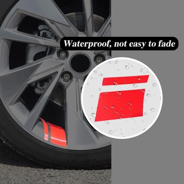 2pairs 18 inch~21 inch Car Reflective Wheel Modification Stickers, Color: 6pcs / Set Red - Image 4