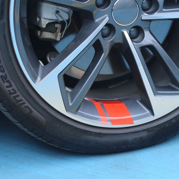 2pairs 18 inch~21 inch Car Reflective Wheel Modification Stickers, Color: 6pcs / Set Red - Image 6