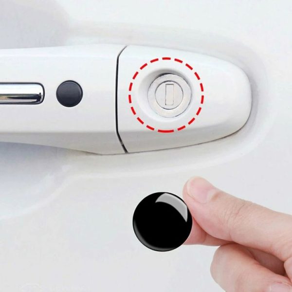 10pcs Car Modification Protection Keyhole Anti-Blocking Sticker (Carbon Fiber Black) - Image 5