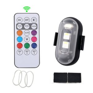 Wireless Remote Control Motorcycle Universal Colorful Flashing Warning Light, Size: Paste Type (1 Light 1 Remote Control)