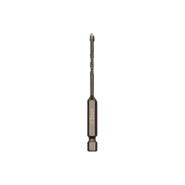 3mm Hexagonal Shank Spiral Flute Cross Alloy Drill Bits Glass Tile Four Edge Drivers