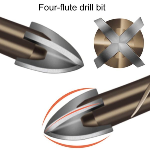 3mm Hexagonal Shank Spiral Flute Cross Alloy Drill Bits Glass Tile Four Edge Drivers - Image 4