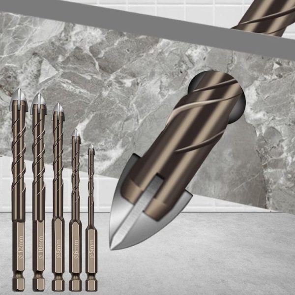 3mm Hexagonal Shank Spiral Flute Cross Alloy Drill Bits Glass Tile Four Edge Drivers - Image 8