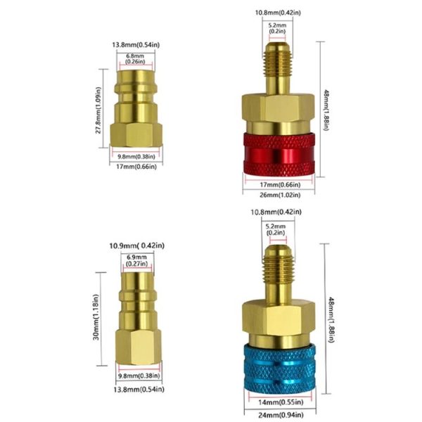 Car Household Air Conditioning And Refrigeration Equipment Fluoridation High And Low Pressure Fittings, Model: High Pressure - Image 3