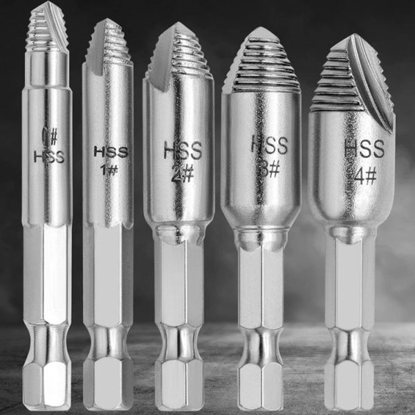5pcs / Set Slide Thread Broken Screw Extractor Broken Screw Removal Tool With Storage Box - Image 2
