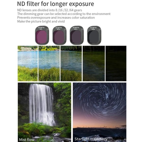 DJI Mini 4 Pro RCSTQ Filter HD Protective Mirror Drone Accessories, Style: ND8+ND16+ND32+ND64 - Image 12
