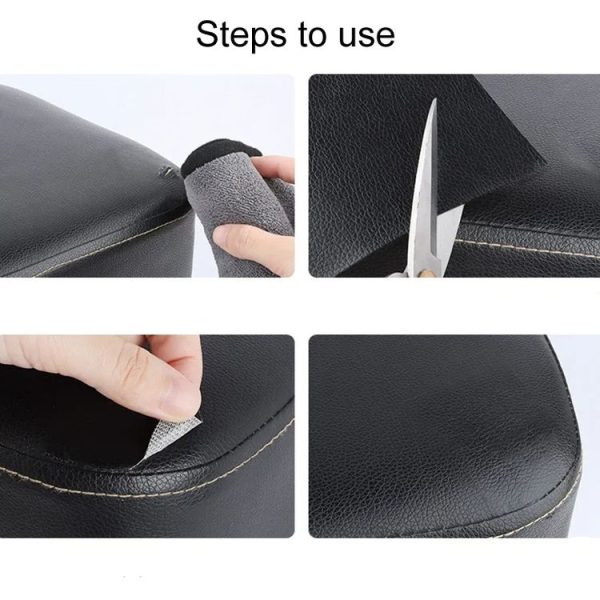 10x20cm Self-Adhesive PU Leather Patch Sticker Sofa Seat Small Hole Repair Patch (Black) - Image 4