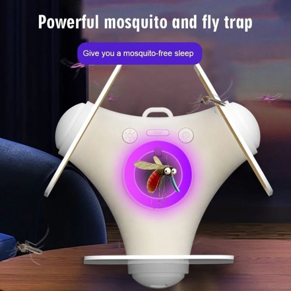 UVA + Blue Light Mosquito Killer Lamp Sticky Fly Catcher (White) - Image 2