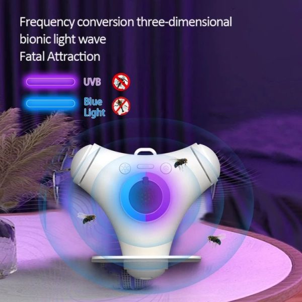 UVA + Blue Light Mosquito Killer Lamp Sticky Fly Catcher (White) - Image 3