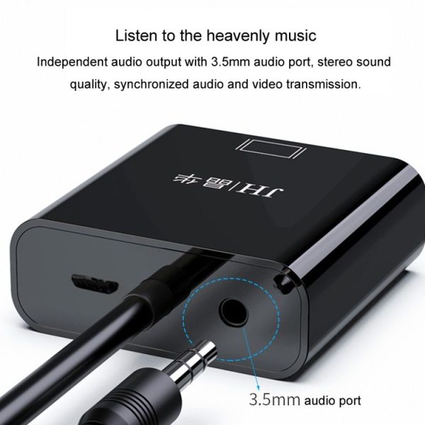 JINGHUA HDMI To VGA Adapter Cable Laptop Video Converter, Color: No Audio Black - Image 5
