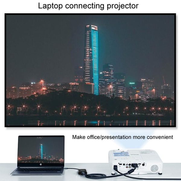 JINGHUA HDMI To VGA Adapter Cable Laptop Video Converter, Color: No Audio Black - Image 7