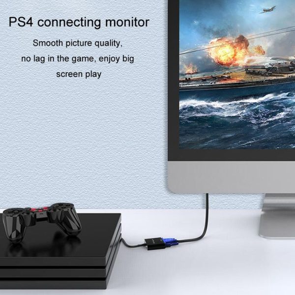 JINGHUA HDMI To VGA Adapter Cable Laptop Video Converter, Color: No Audio Black - Image 8