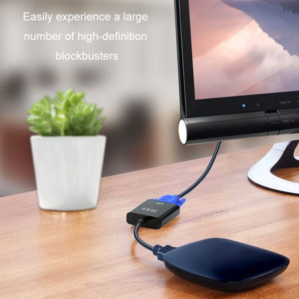 JINGHUA HDMI To VGA Adapter Cable Laptop Video Converter, Color: No Audio Black - Image 9