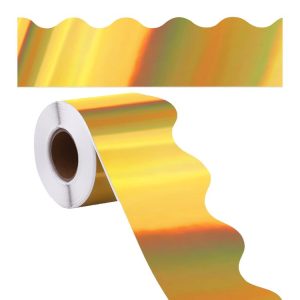 7.6cm x 5m Fan-Shaped Laser Gold Border Paper Bulletin Board Border Decoration