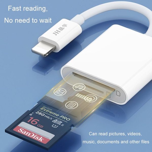 JINGHUA Mobile Phone Card Reader Converter Memory Card Reader, Model: Lighning With Cable SD - Image 5