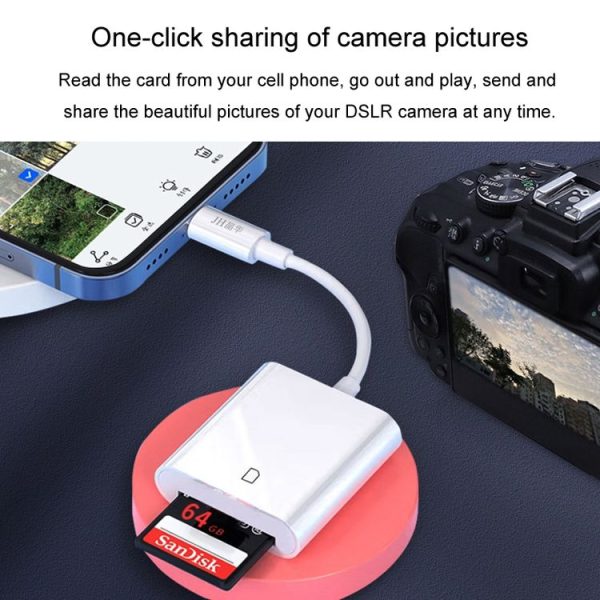 JINGHUA Mobile Phone Card Reader Converter Memory Card Reader, Model: Lighning With Cable SD - Image 7