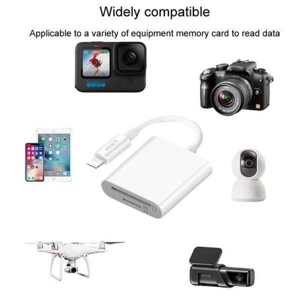 JINGHUA Mobile Phone Card Reader Converter Memory Card Reader, Model: Lighning With Cable SD - Image 9