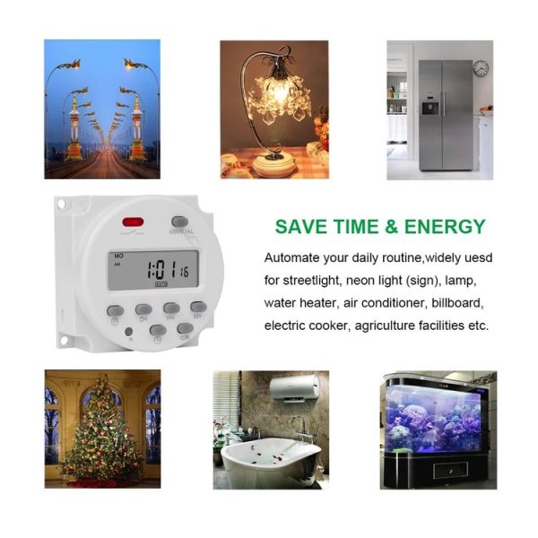 SINOTIMER CN101A 5V 16A Digital LCD Timer Switch Programmable Timer Controller - Image 3