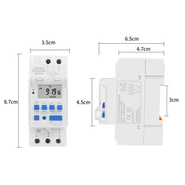 SINOTIMER TM919A-110V 16A Din Rail Mount Digital Timer Switch Microcomputer Weekly Programmable Time Relay Control - Image 7
