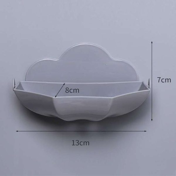 Cloud-shaped Soap Box Drain-free Wall-mounted Cute Soap Rack (Blue) - Image 5