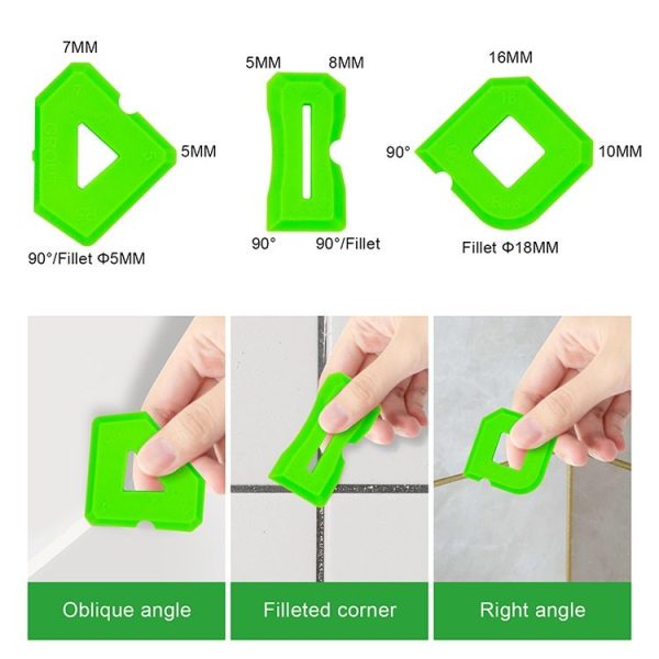 2sets Multifunctional Glue Scraper Silicone Seam Scraper (Green) - Image 3