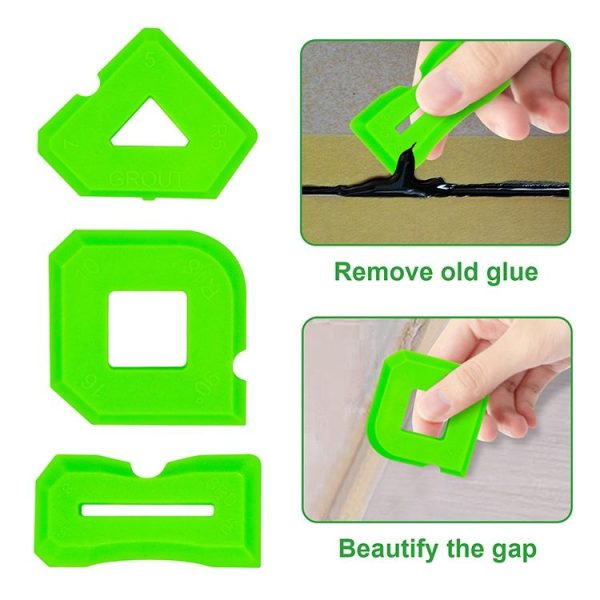 2sets Multifunctional Glue Scraper Silicone Seam Scraper (Green) - Image 4