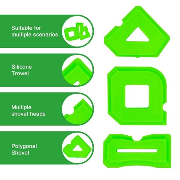 2sets Multifunctional Glue Scraper Silicone Seam Scraper (Green) - Image 5