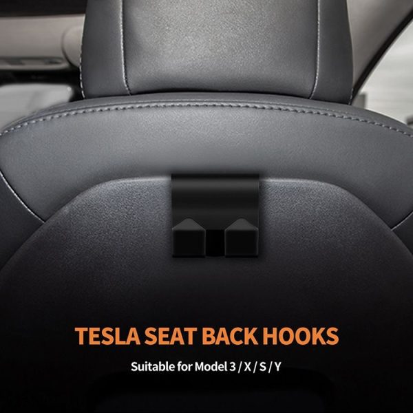 Tesla Model 3 / Y 2pcs Rear Seat Headrest Plastic Hook (Black) - Image 5