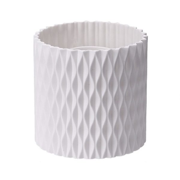 Desktop Rotating Makeup Brush Storage Box Multifunctional Office Pen Holder (White)