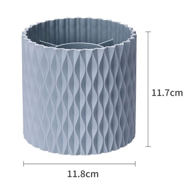 Desktop Rotating Makeup Brush Storage Box Multifunctional Office Pen Holder (White) - Image 2