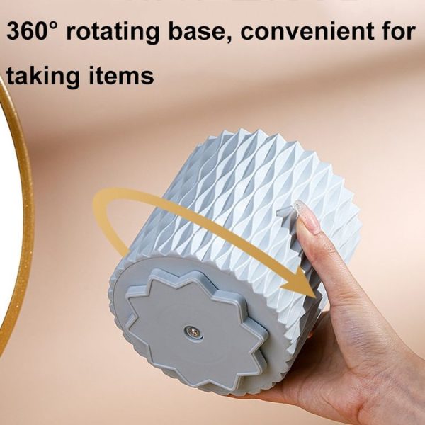 Desktop Rotating Makeup Brush Storage Box Multifunctional Office Pen Holder (White) - Image 4