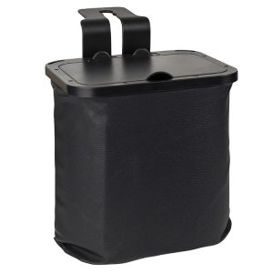 Car Rear Seat Foldable Large Capacity Hanging Waterproof Trash Can (Black)