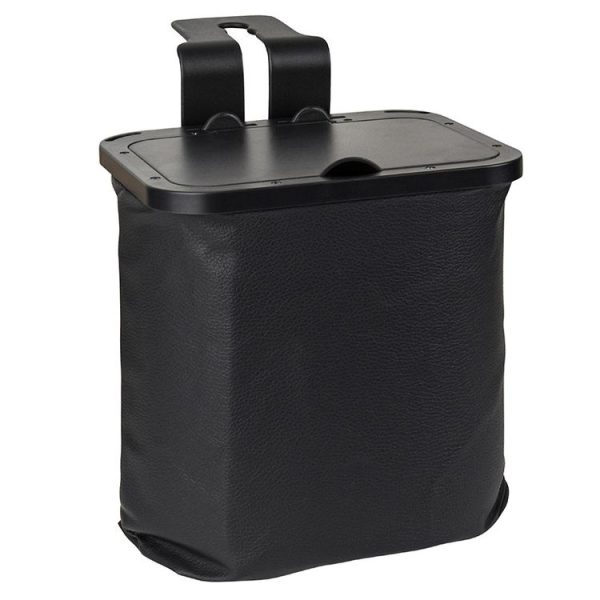 Car Rear Seat Foldable Large Capacity Hanging Waterproof Trash Can (Black)