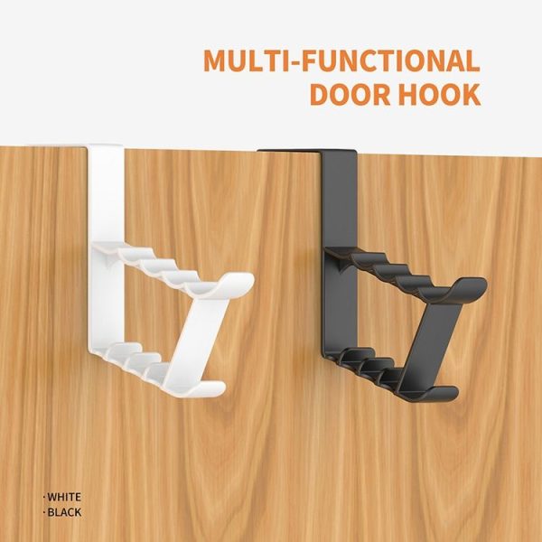 2pcs Door Back Nail-free Traceless Coat Hat Hook (Black) - Image 6
