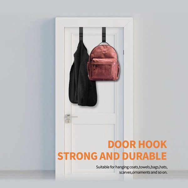 2pcs Door Back Nail-free Traceless Coat Hat Hook (Black) - Image 7